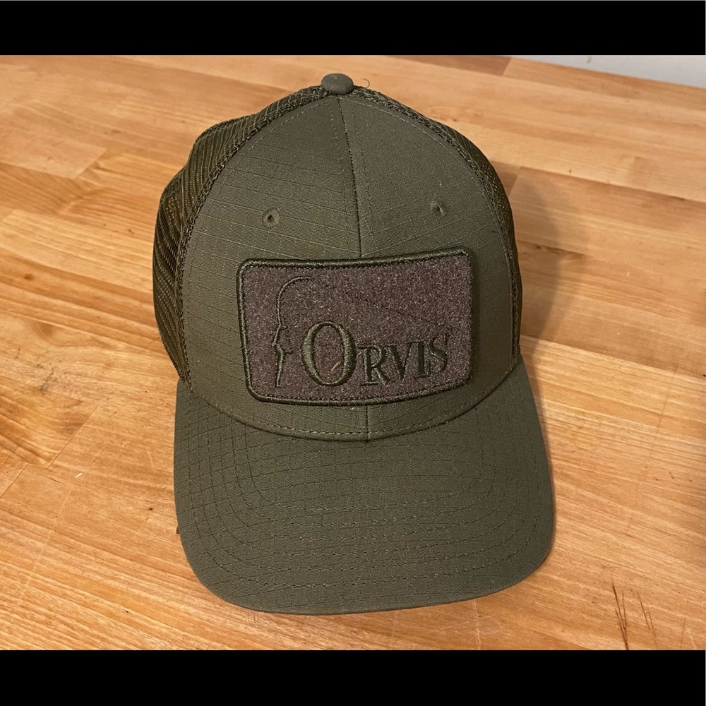 Green Orvis fly fishing hat